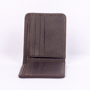 Portefeuille bifold en cuir véritable pour hommes et femmes, fait main, en cuir de vachette, fin, pliable, avec porte-cartes et poche à monnaie - Product Image 5