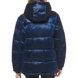Veste matelassée d'hiver pour femmes, avec capuche, de haute qualité, coupe-vent, rembourrage en polyester brillant - Product Image 5