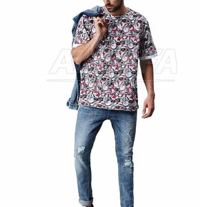 Camisetas de Verano de Algodón con Hombros Caídos, Camisetas con Hombros Caídos con Estampado Personalizado, Gran Venta - Product Image 4