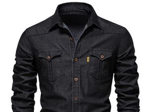 Camisas de Mezclilla para Hombre, 100% Algodón, Sólidas, Otoñales, Ecológicas, Casuales, para Uso Diario, Calidad Premium, Suministro de Fábrica al por Mayor - Product Image 2