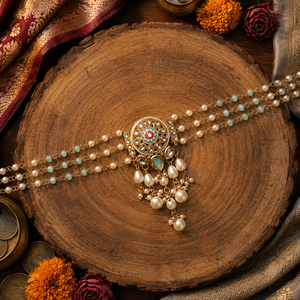 Trendy Women's Statement Choker Necklace Earrings Ring Set Stainless Steel Handcrafted Lotus Ethnic Wedding Engagement <b>Gift</b> 18K - Product Image 4