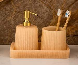 Juego de Baño de Resina de Fábrica Directa, 4 Piezas, Personalizado para el Hogar, Dispensador de Jabón, Portacepillos de Dientes, Bandeja para Artículos de Baño, al Mejor Precio - Product Image 3