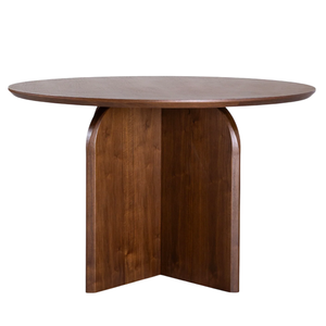 โต๊ะอาหารทรงกลมฐานขาตั้งไม้สักอินเดียแท้ ดีไซน์ร่วมสมัย สวยหรู สีน้ำตาล เหมาะสำหรับร้านกาแฟ บิสโทร และห้องครัว - Product Image 3