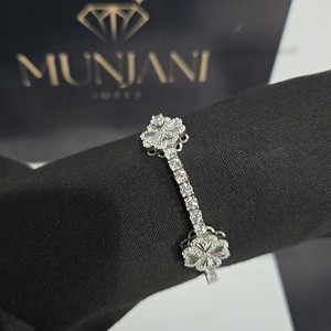 Moissanite <b>Iced</b> <b>Out</b> Clover Bracelet | 925 Sterling Silver | 10K Gold Plated | Women's Hip Hop Luxury | Wholesale OEM Supplier - Product Image 1