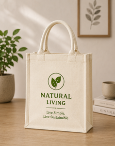 Eco Friendly Jute Tote Bag Reusable Shopping Carry Bag Large Capacity Gift Packaging <b>Handbag</b> - Product Image 5