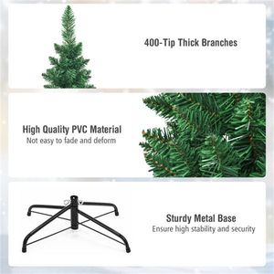 6ft <b>Slim</b> Pencil Christmas <b>Tree</b> with 400 Realistic PVC Branches Flocked Finish Space Saving Design for Small Corners - Product Image 3