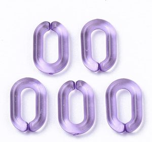Acrylic Linking Rings Oval <b>Quick</b> <b>Link</b> Connectors for Curb Chains Purse Eyeglass Chain DIY Craft Making 15x9x3mm (Orchid) - Product Image 2