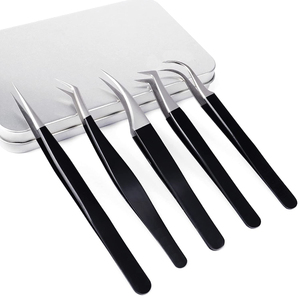 Pinzas Profesionales para Pestañas de Acero Inoxidable de Primera Calidad, Punta Ultrafina, Recta y Lisa, Antimagnéticas, Herramienta de Belleza - Product Image 1