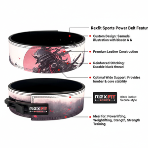 เข็มขัดยกน้ำหนัก Rexfit Sports หนังแท้คุณภาพสูง พร้อมตัวล็อคแบบคันโยก รองรับหลัง สำหรับยิมและการยกน้ำหนัก - Product Image 3