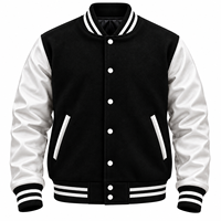 Blouson universitaire d'hiver pour homme en cuir véritable, style bomber, avec doublure matelassée tendance et patchs chenille personnalisés