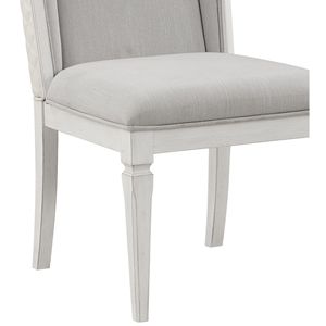 Set di 2 Sedie da Pranzo Katia in Lino Grigio Chiaro e Finitura Bianco Anticato - Product Image 2