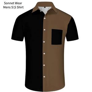 Camisa de hombre con botones, informal, de verano, manga corta, con estampado gráfico - Product Image 5