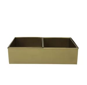 Metal <b>Rectangular</b> Tray with Two Planters Brass Antique Colour <b>Plant</b> <b>Pots</b> <b>Plants</b> Holder for Home & Hotels Decorations - Product Image 1