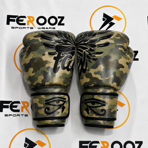 Gants de boxe et de Muay Thai Fairtex blancs entièrement imprimés et personnalisés, avec fermeture à sangle OEM, pour adultes, pour le sparring, à lacets. - Product Image 5