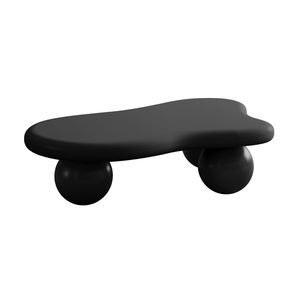 Tavolino da Caffè a Forma di Nuvola da 47 Pollici con 3 Gambe a Sfera, Nero, per Soggiorno - Product Image 6