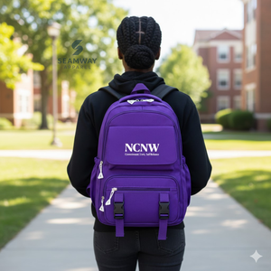 NCNW Sorority Backpack Stylish Bookbag Durable Cordura <b>Rucksack</b> <b>Fashion</b> Student Backpack Outdoor Hiking Daypack - Product Image 4