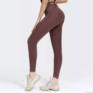 Leggings de sport pour femme de haute qualité, personnalisés, taille haute, respirants, en coton et bambou, sans couture, pour fitness, yoga, gym, imprimés, effet push-up - Product Image 3