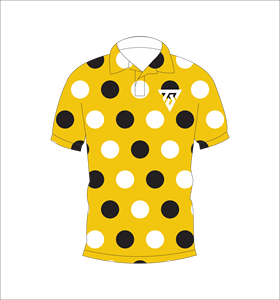 Mens Yellow Black White Polka Dot Polo Shirt Custom Sublimation Short Sleeve Summer Casual Breathable Lightweight Golf Shirt - Product Image 1