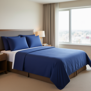 Juego de Sábanas de 4 Piezas para Cama Individual, Estilo Americano, Color Liso Oscuro, 300 Hilos, para Hotel u Hogar, Sábanas Ajustables y Planas para Hogar u Hospital - Product Image 3