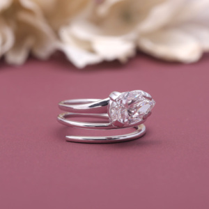 IGI Certified Lab Grown Pear Diamond Spiral <b>Wrap</b> Ring Solid 925 Sterling Silver Modern Solitaire Engagement Ring - Product Image 2