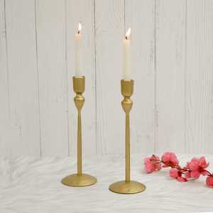 Ensemble de 2 bougeoirs en fer faits à la main Golden Elite, écologiques et durables, pour la décoration intérieure et les activités religieuses - Product Image 3