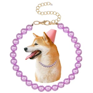 Collier pour chien en acrylique scintillant, style vintage, avec perles, réglable, doux et confortable pour animaux de compagnie - Product Image 3