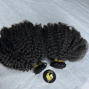CDYHAIRVN Precio al por Mayor Cabello Humano Vietnamita Virgen Crudo de Doble Trama, Rizado Afro, con Punta Plana de Queratina, Extensiones de Cabello Humano Negro - Product Image 1