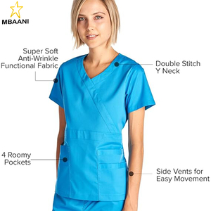 Uniform Women's <b>Scrub</b> <b>Set</b> Stretch and Soft Y-Neck Top and Pants - Product Image 5
