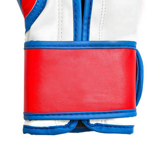 <b>Red</b> <b>White</b> <b>Blue</b> Leather Boxing Gloves Full Finger Lace-up Wrist Closure for Adults Sparring <b>and</b> Training 18oz - Product Image 6