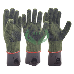 Guantes de trabajo de punto de algodón de Color militar verde resistente hechos en Indonesia Guantes DE SEGURIDAD antideslizantes antiestáticos antiimpacto - Product Image 2