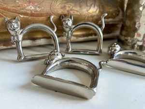 Cute <b>Cat</b> Shape Silver Finished Napkin <b>Ring</b> Ideal For Dining Table Decor And Stylish Table Setting Presentation From India - Product Image 5