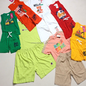 Marca Popular Modelo 01, Conjuntos de Ropa de Verano para Niños y Niñas, Algodón, para Exteriores, Lote de Ropa en Stock, Proveedores, Estilos Variados - Product Image 1