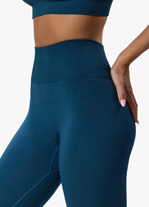 Mallas de Yoga de LICRA/nailon sólidas de cintura alta sin costuras para mujer, ropa deportiva ecológica transpirable con control de barriga - Product Image 5