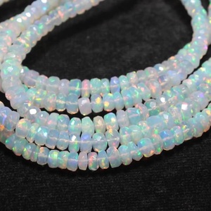 Cuentas de Ópalo Etíope Blanco Rondelle de 3-5 mm, Tira de 16 Pulgadas, Ópalo Natural para Suministro de Joyería, HASNAIN GEMS Rajasthan - Product Image 3