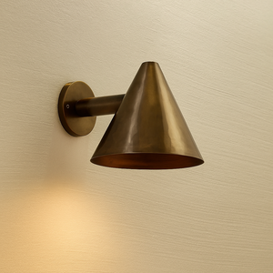 Calvin Handicraft Polished Minimalistic Antique Italian Brass Mid Century Modern <b>Sconce</b> Wall <b>Light</b> Fixture for Wedding - Product Image 1