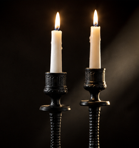 Porte-bougie en aluminium noir sans flamme en forme de patte de poulet - Chandelier décoratif de style campagnard pour table de Noël et de Pâques - Product Image 4