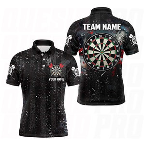 Camisetas y Polos de Dardos 3D Personalizados para Hombre y Mujer, con Nombre Personalizado, Diseño de Galaxia y Bandera Americana, Gráfico de Dardos, Camiseta Única - Product Image 1