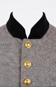 Manteau réversible en laine gris pour homme, coupe-vent, imperméable, boutonné, style historique, pour l'extérieur - Product Image 5