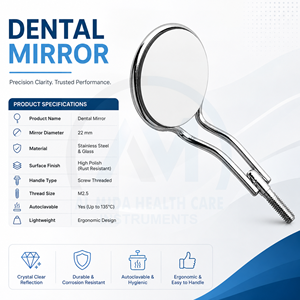 Espejos Dentales de Doble Cara Al Mida Healthcare, de Acero y Plástico, Manuales, Ligeros, con Certificación CE, Fácil Agarre - Product Image 6