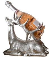 Support à Bouteilles de Vin Moderne en Métal Écologique de Luxe, Sculpture Artistique de Cerf, Présentoir à Vin pour Bar à Domicile