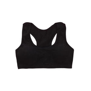 Soutien-gorge de sport dos nageur pour femme, col ras du cou, maintien moyen, respirant, noir uni, pour fitness et entraînement, sans coutures, en Spandex et Polyester - Product Image 5