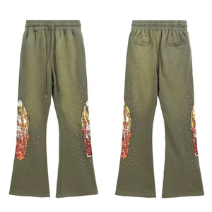 Wholesale Rate Best Design Flared <b>Trouser</b> Puff Trendy Windproof Cargo <b>Trouser</b> Made In Pakistan Flared Sweatpants - Product Image 2