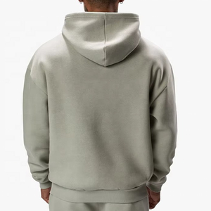 ชุดวอร์มแบบเรียบง่ายทรงโอเวอร์ไซส์ ชุดกีฬาแบบ unisex กางเกงวอร์มทรงหลวมและเสื้อฮู้ดดี้ ชุดวอร์มผู้ชาย ผ้าฝ้าย 100% - Product Image 4