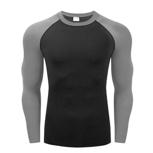 Camiseta de Compresión Unisex de Manga Corta con Protección Solar UPF50+, Secado Rápido, Bloques de Color Negro y Amarillo, Poliéster/Nailon, Transpirable - Product Image 4