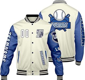 Veste d'hiver confortable pour homme, style Letterman, col montant, logo sur le devant, coupe-vent, haute qualité, écologique, 100% fibre de polyester - Product Image 1