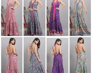 Vestido de Seda Estilo Boho Hippie – Elegante Vestido Maxi Estampado con Corte Holgado y Diseño Fluido para Mujer - Product Image 3