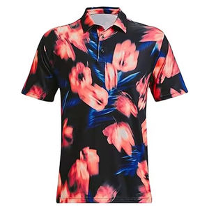 Mens Floral Print Polo <b>Shirt</b> Short Sleeve Lightweight Breathable Casual Summer <b>Collared</b> <b>T</b> <b>Shirt</b> - Product Image 3