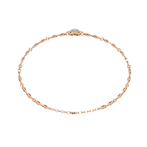 Bezel <b>Set</b> 10k 14k Diamond Station Bracelet in Rose <b>Gold</b> Lab Grown Round Cut | Minimalist Elegant Chain Type Diamond Jewellery - Product Image 4