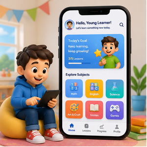 Plataforma Móvil de Aprendizaje y Educación para Niños con Lecciones Interactivas, Juegos y Seguimiento del Progreso - Product Image 1