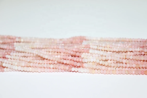 Perles de rondelle à facettes en opale rose naturelle brin d'opale rose ombré brins de pierres précieuses organiques - Product Image 2